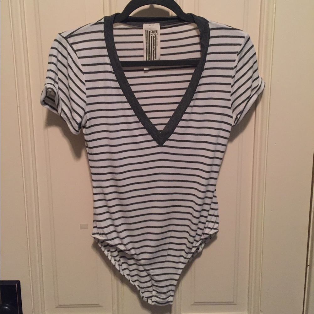 Free People Deep V-Neck Bodysuit